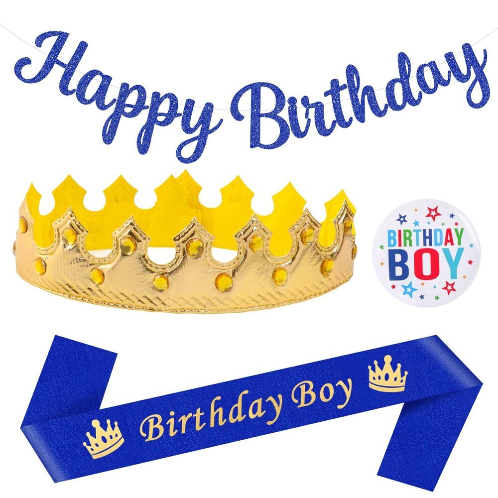 5483 Birthday Party Set - Hat, Sash, Happy Birthday Banner and Button Pins